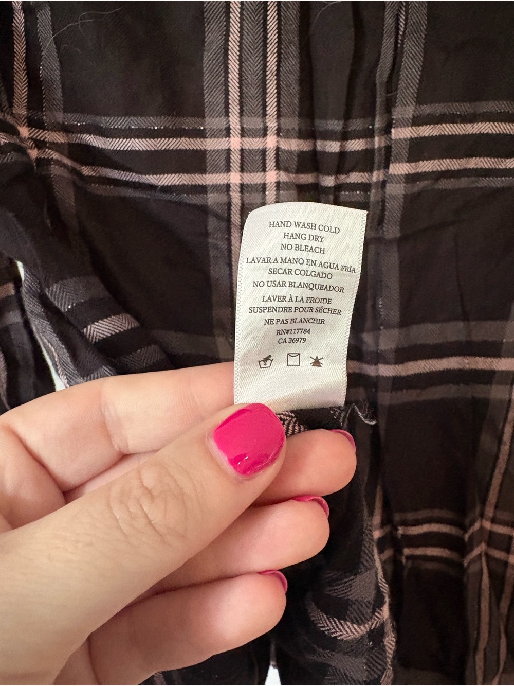 Rails Hunter Plaid Flannel Button Down Onyx Slate Blush, Size Medium (M) Soft - Picture 11 of 16